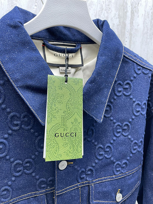 グッチ エンボスエンボスGG立体モノグラムデニムジャケット