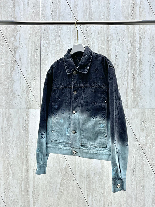 ルイヴィトンコピー グラデーション刺繍デニムジャケット