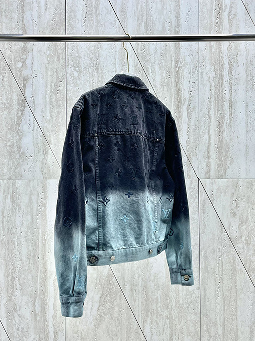 ルイヴィトンコピー グラデーション刺繍デニムジャケット
