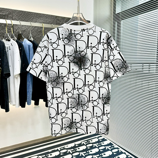 ディオールコピー トップラウンドネットフルプリント 半袖Tシャツ