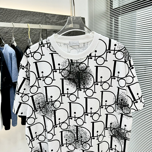 ディオールコピー トップラウンドネットフルプリント 半袖Tシャツ