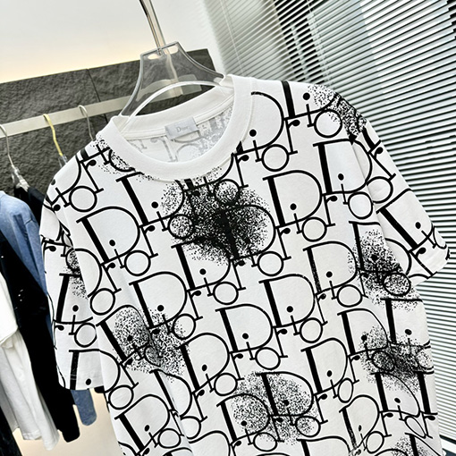 ディオールコピー トップラウンドネットフルプリント 半袖Tシャツ