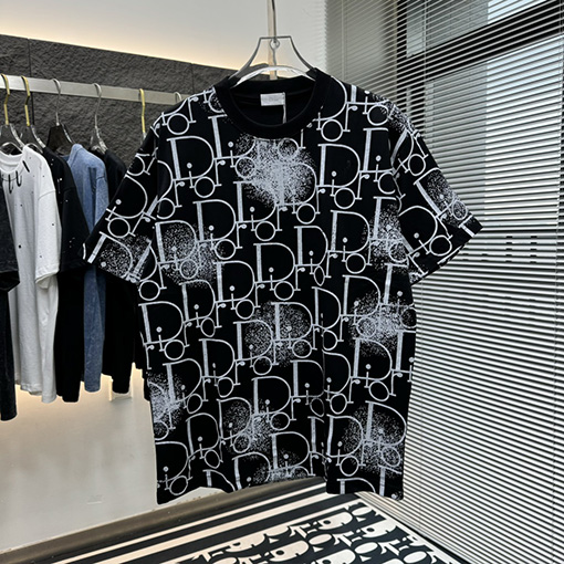 ディオールコピー トップラウンドネットフルプリント 半袖Tシャツ