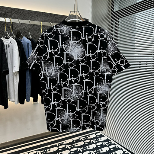 ディオールコピー トップラウンドネットフルプリント 半袖Tシャツ