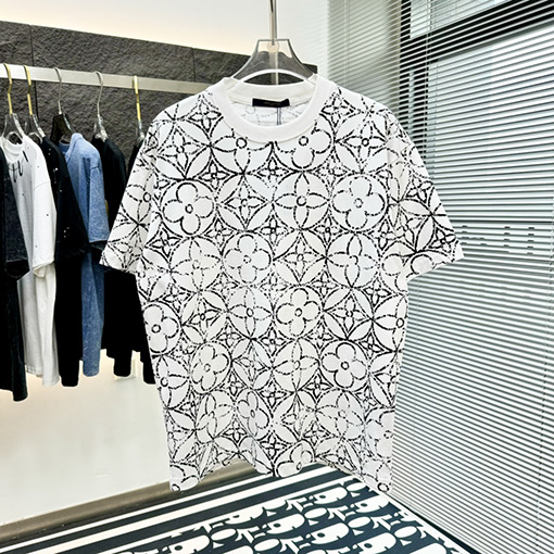ルイヴィトン トップラウンドネットフルプリントファッション半袖Tシャツ
