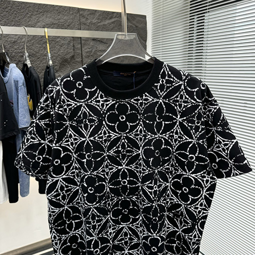 ルイヴィトン トップラウンドネットフルプリントファッション半袖Tシャツ