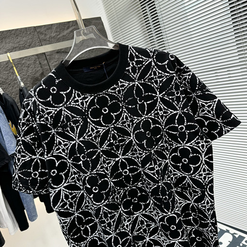 ルイヴィトン トップラウンドネットフルプリントファッション半袖Tシャツ