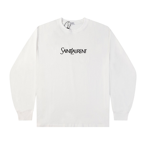 サンローラン 秋冬の新しい アルファベットロゴプリント長袖Tシャツ