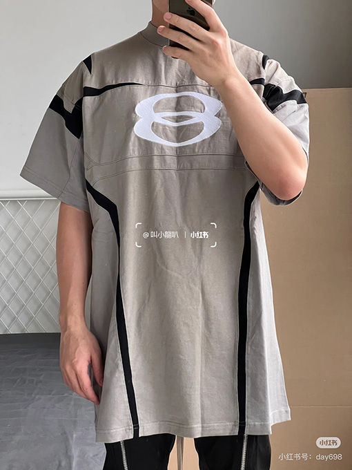 バレンシアガ ショーダブルリングステッチレーシング半袖Tシャツ