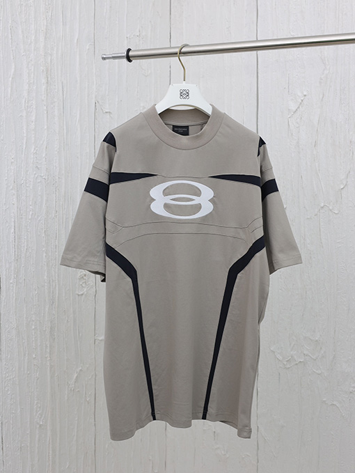 バレンシアガ ショーダブルリングステッチレーシング半袖Tシャツ
