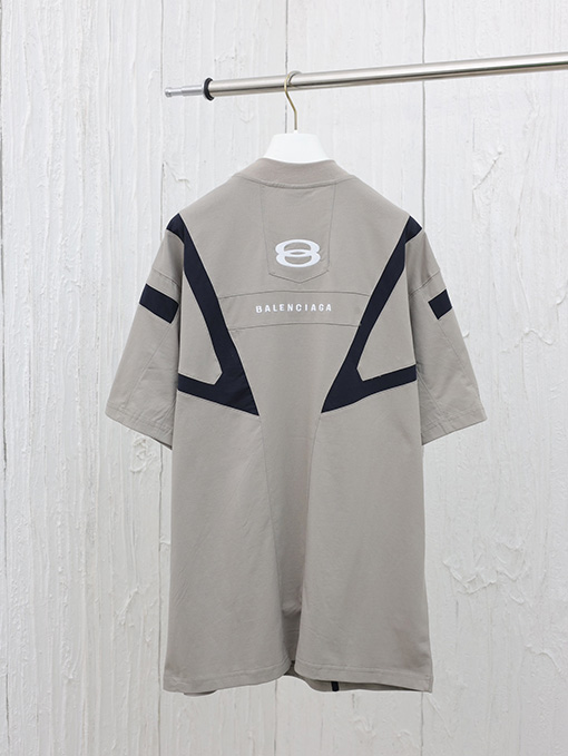 バレンシアガ ショーダブルリングステッチレーシング半袖Tシャツ