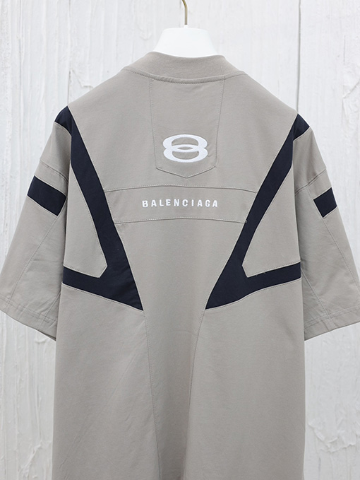 バレンシアガ ショーダブルリングステッチレーシング半袖Tシャツ