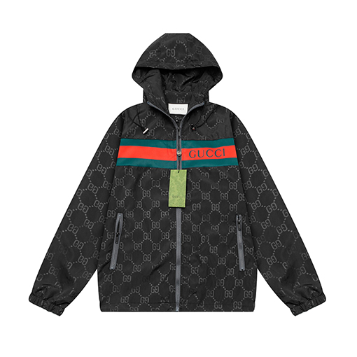 グッチ クラシックなダブル G シンプルなフード付き防風ジャケット