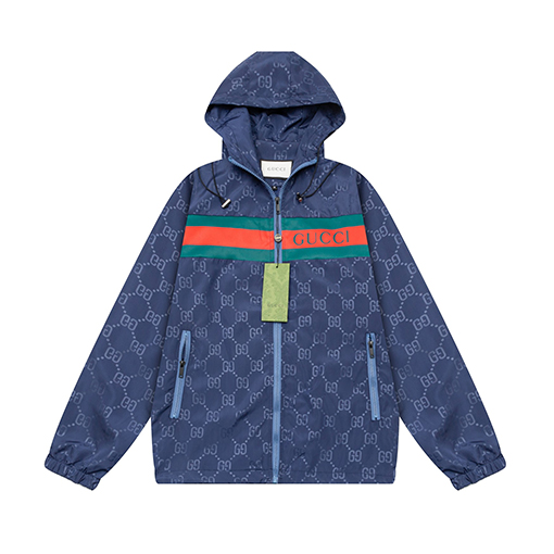 グッチ クラシックなダブル G シンプルなフード付き防風ジャケット