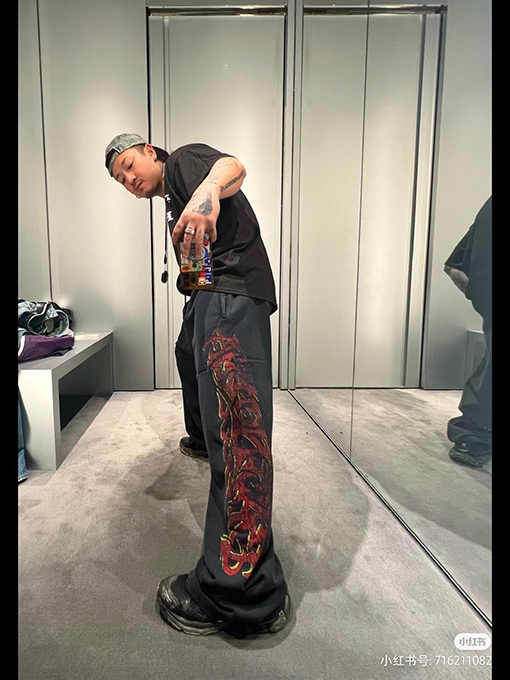 バレンシアガスーパーコピー 24 SS 炎のトーテム炒めスノーフレークパンツ