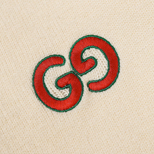 グッチコピー 刺繍文字ロゴジャカードカーディガンセーター