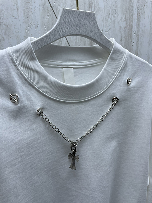 クロムハーツ  胸のクロハートチェーンファッション長袖シャツ