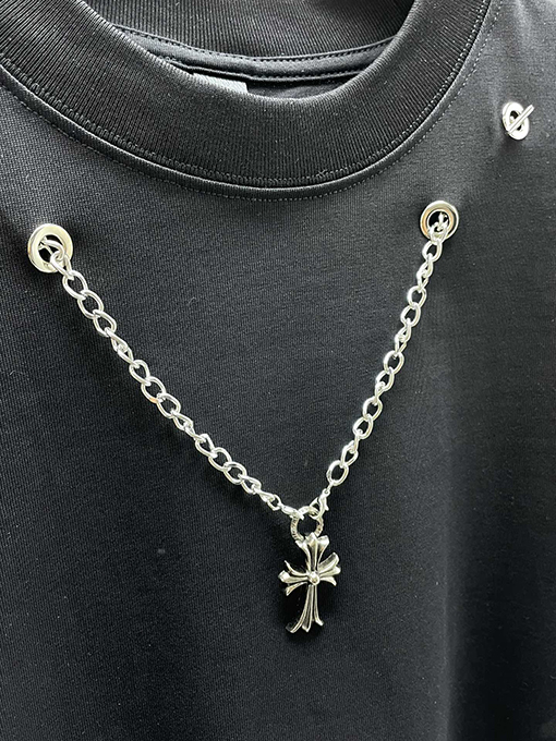 クロムハーツ  胸のクロハートチェーンファッション長袖シャツ