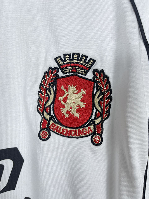 バレンシアガ コラボレーションサッカースポーツウェアロゴ刺繍プリント長袖シャツ
