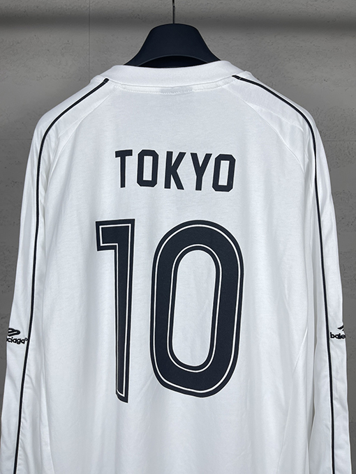 バレンシアガ コラボレーションサッカースポーツウェアロゴ刺繍プリント長袖シャツ