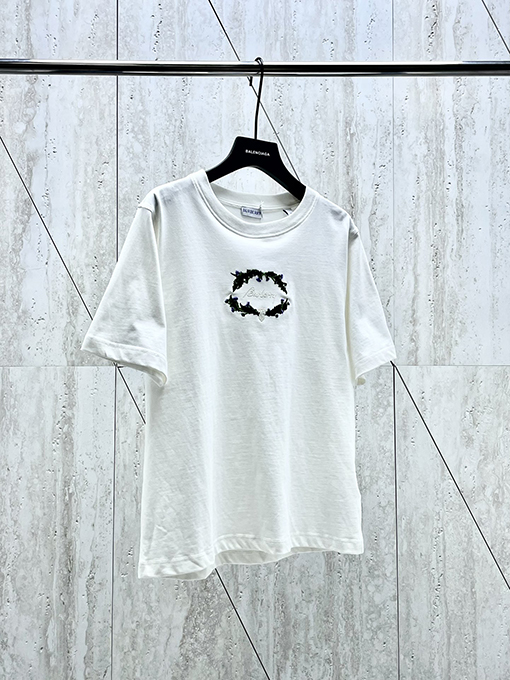 バーバリー レディース  花卉刺繍ロゴショートスリーブシャツ