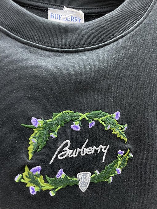 バーバリー レディース  花卉刺繍ロゴショートスリーブシャツ