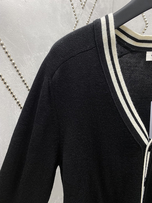 セリーヌ 新しい刺繍ロゴパターンVネック長袖カーディガン