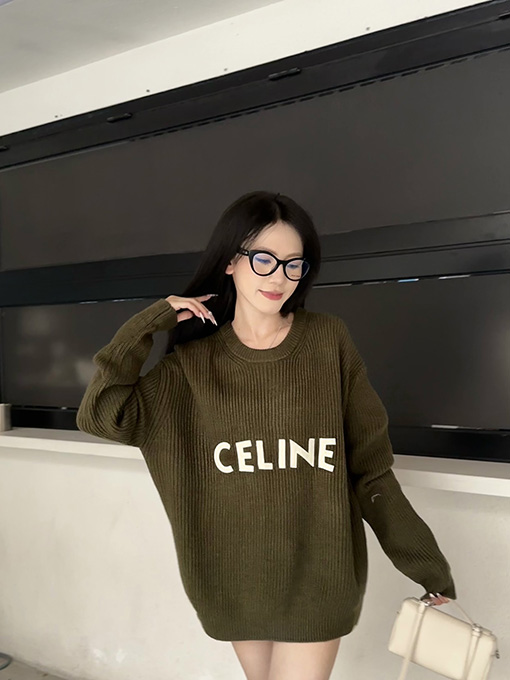 セリーヌスーパーコピー Celine クラシックな胸のラベリングセーター