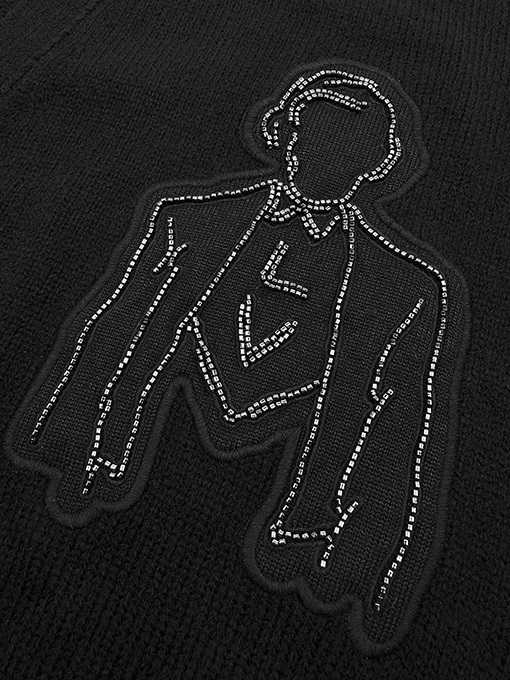ルイヴィトンコピー LV アルファベットロゴ刺繍ニットカーディガン