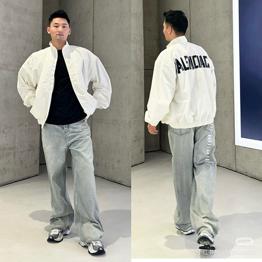 バレンシアガ Balenciaga 24 FW 新しいテーププリントジッパーシャツ