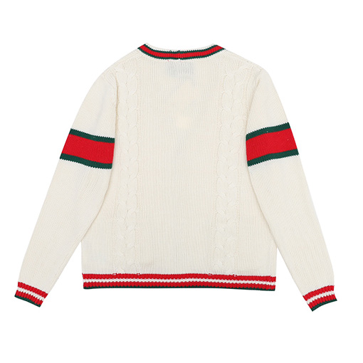 グッチ CHUCKY GRG シリーズ赤緑ストライプカーディガン