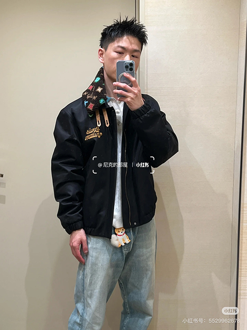 ルイヴィトンコピー 24 FW 新しい取り外し可能なぬいぐるみの襟ジャケット