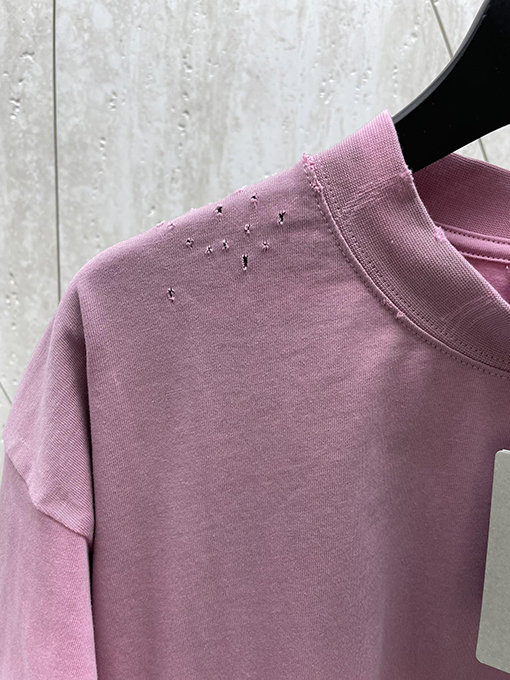 バレンシアガ 24 SS 古い穴のデザインサンスクリット語の半袖Tシャツ