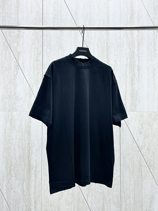 バレンシアガ 24 SS 古い穴のデザインサンスクリット語の半袖Tシャツ