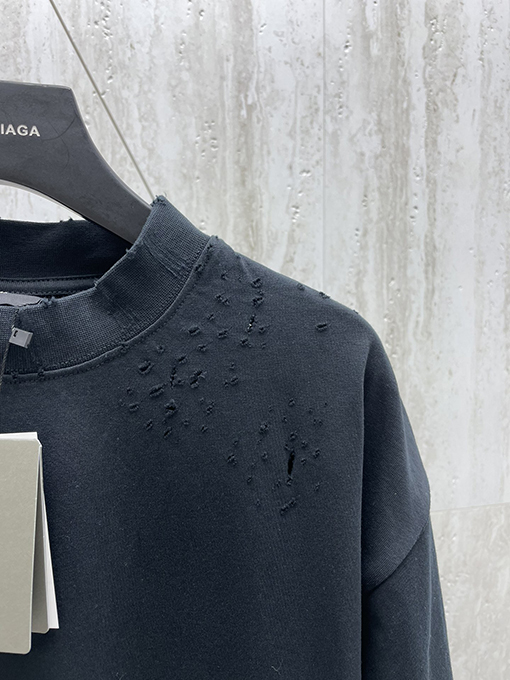 バレンシアガ 24 SS 古い穴のデザインサンスクリット語の半袖Tシャツ