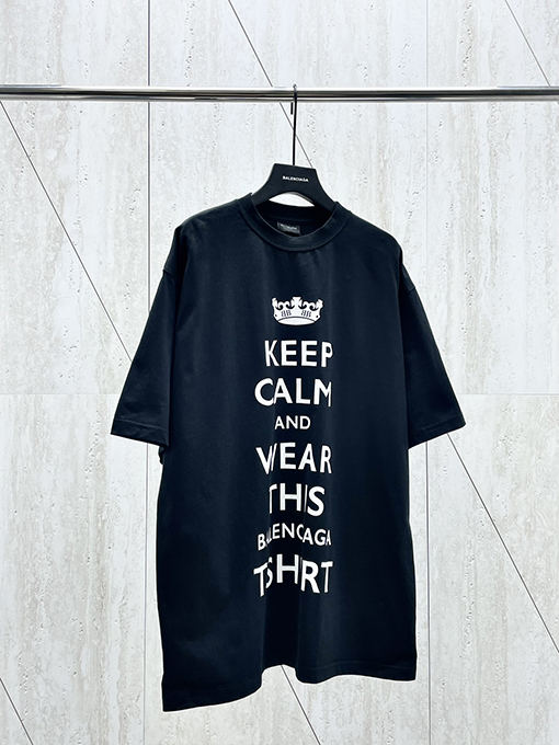 バレンシアガスーパーコピー 24 AW クラウンクラックアルファベット半袖Tシャツ
