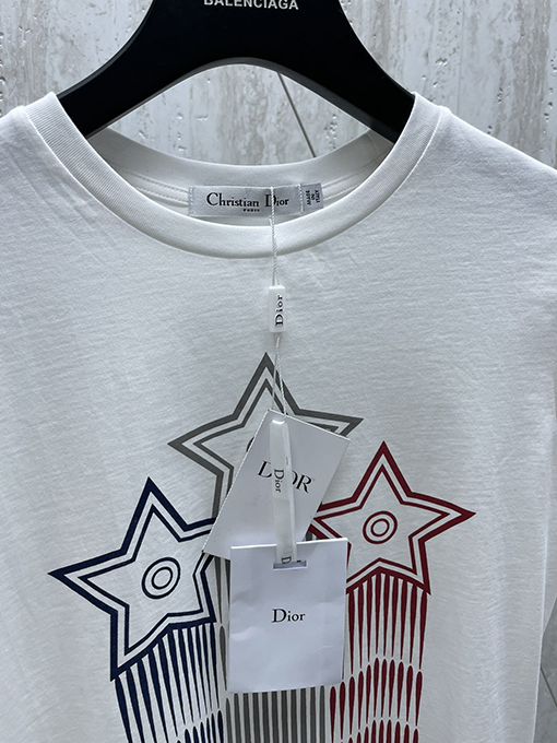 ディオールコピー 24 Fw 三色五つ星プリント半袖Tシャツ