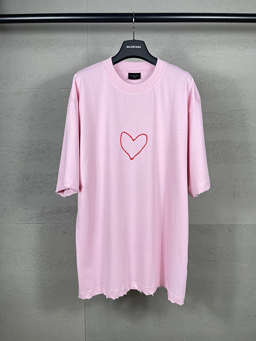 バレンシアガ 七夕限定ハートロゴプリントTシャツ