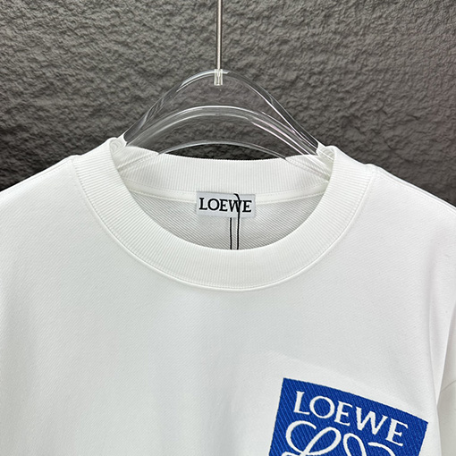 ロエベコピー 新しい刺繍文字ロゴクルーネックパーカー