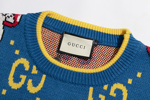 グッチ ダブルGクラシックマッシュルームジャカードクルーネックセーター