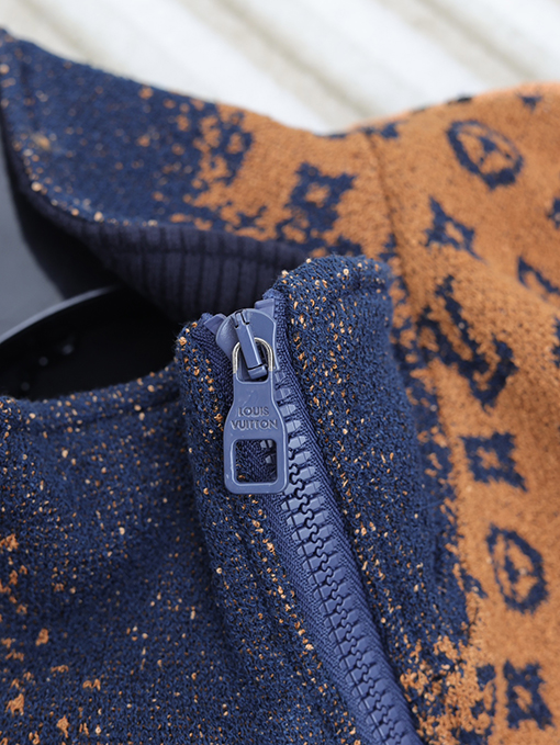 ルイヴィトンコピー 24 FW 新しい編み上げジャカードジッパーコート