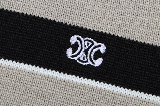 セリーヌスーパーコピー 小さな刺繍ストライプジャカードクルーネックセーター