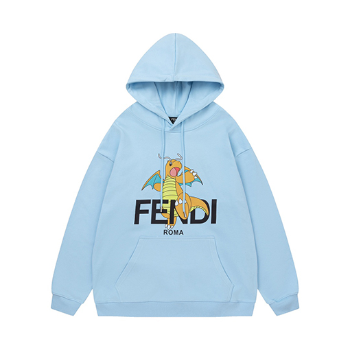 フェンディ デジタルプリントコラボレーションアルファベットロゴフード付きパーカー