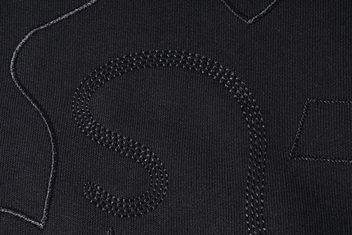 ルイヴィトン 新しいフル刺繍ブラックコットンニットクルーネックパーカー
