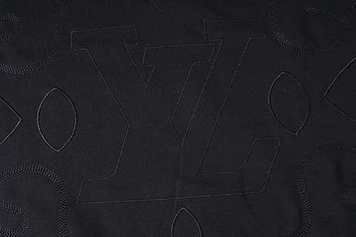 ルイヴィトン 新しいフル刺繍ブラックコットンニットクルーネックパーカー