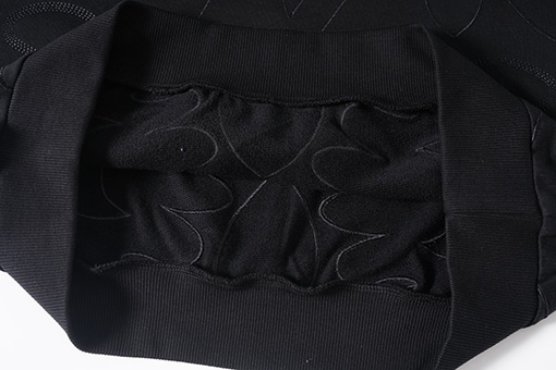 ルイヴィトン 新しいフル刺繍ブラックコットンニットクルーネックパーカー