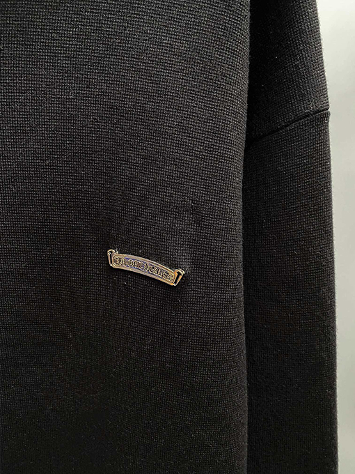 クロムハーツコピー 新しいクロス文字刺繍フード付きジッパーニットセーター