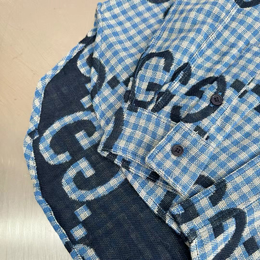 グッチ GGロゴ 綿麻素材 人気 シャツ