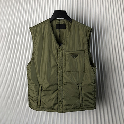 プラダ 24 FW 再生ナイロン薄手コットンジャケットベスト