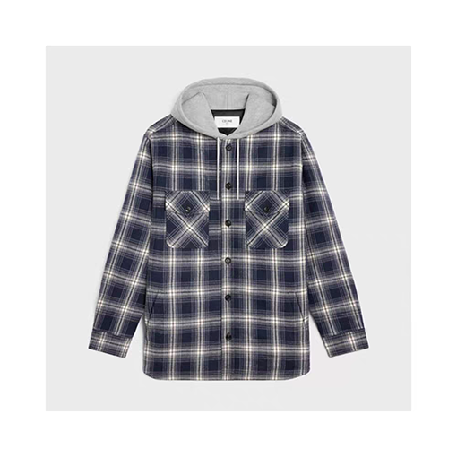 セリーヌ 24 FW 新しいチェック柄カシミヤアルファベットフードコート